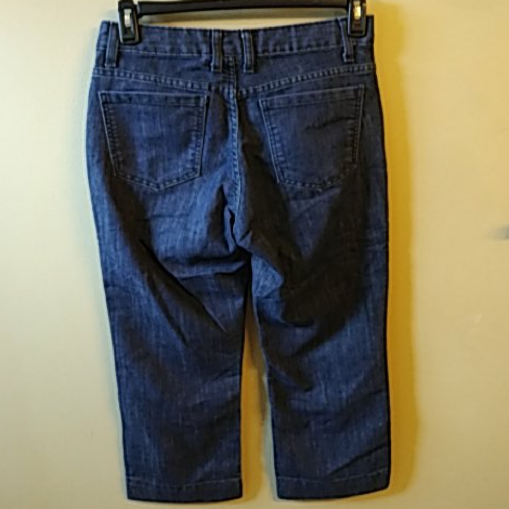 Merona Mid Rise Cropped Dress Jeans Dark Wash 6 - Picture 3 of 5